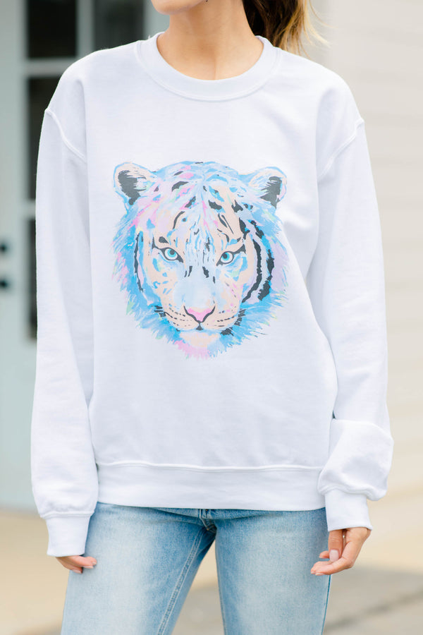 tie dye tiger graphic sweatshirt