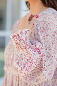 ditsy floral long sleeve dress