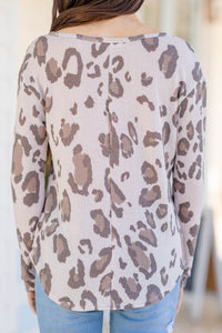 leopard print Henley top