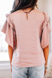 satin ruffled top