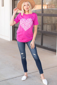 leopard heart graphic tee