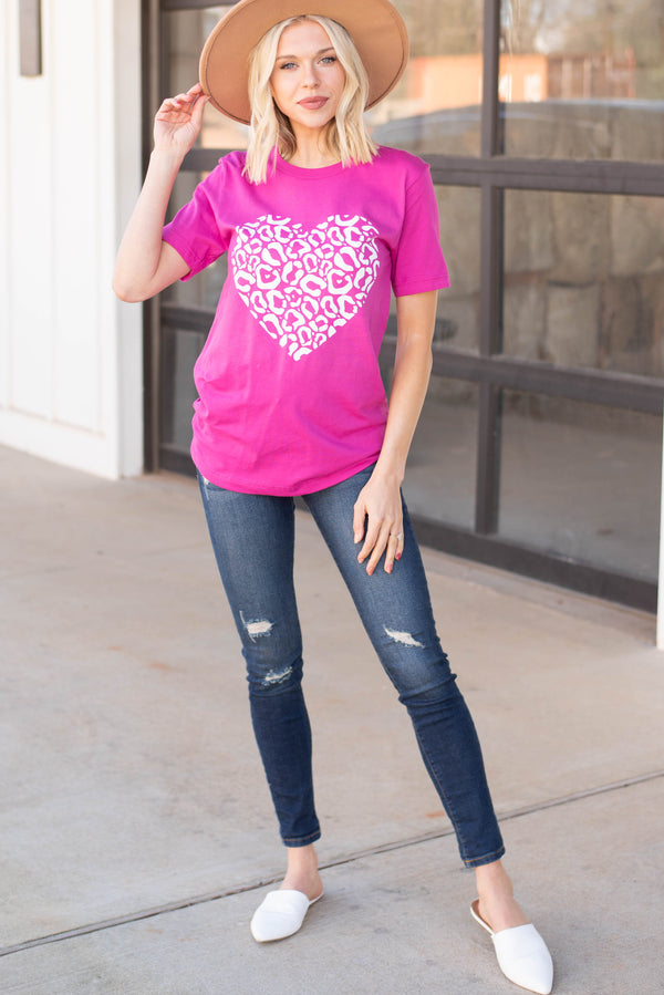 leopard heart graphic tee