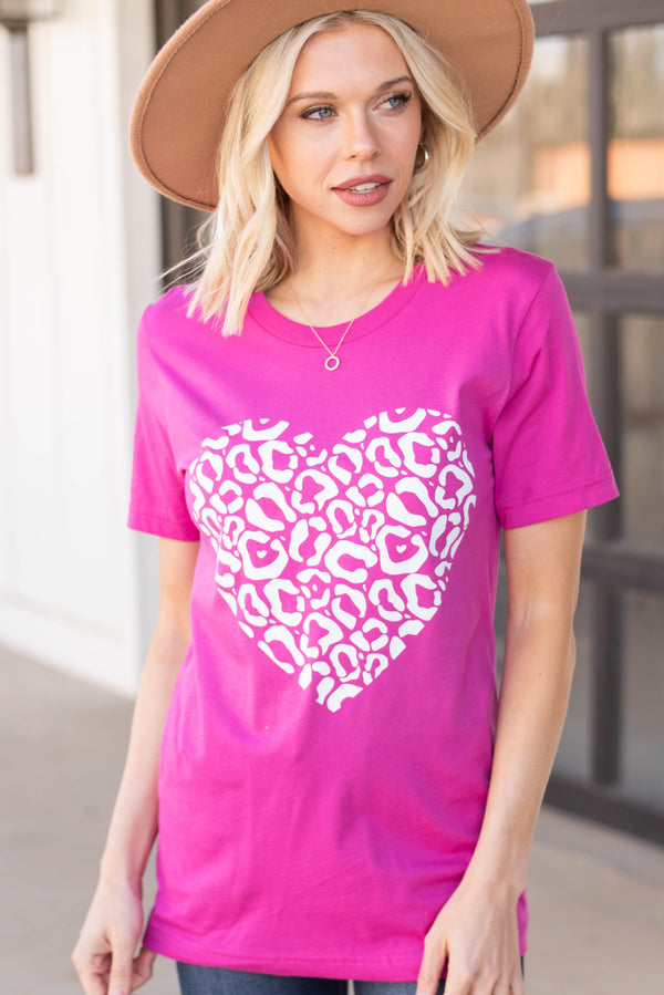 leopard heart graphic tee