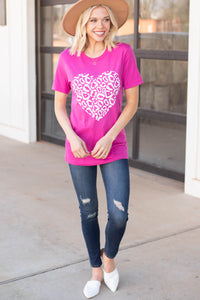 leopard heart graphic tee