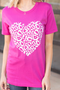 leopard heart graphic tee