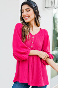 vibrant waffle knit top