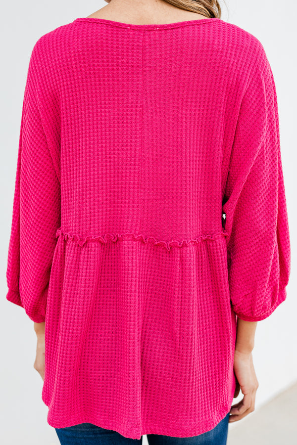 vibrant waffle knit top