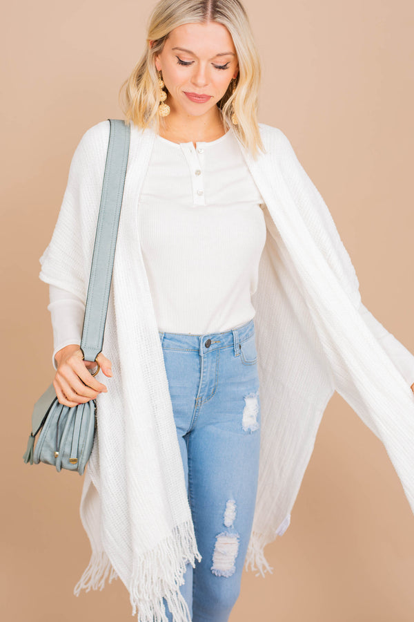 chenille knit fringe cardigan