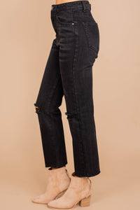 distressed crop jeans