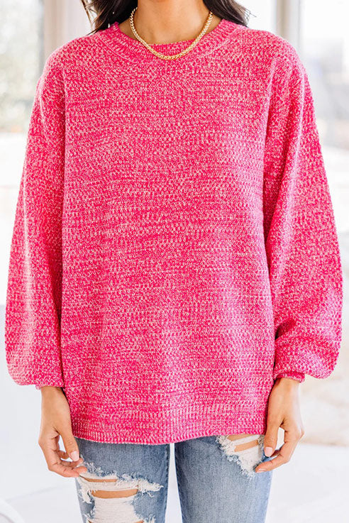 The Slouchy Hot Pink Bubble Sleeve Sweater