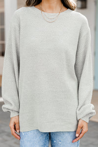 The Slouchy Light Sage Green Bubble Sleeve Sweater