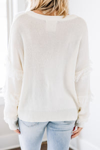 fringe sleeve sweater