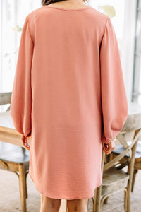 solid bubble sleeve dress