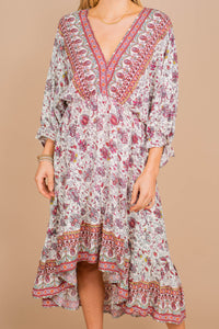 boho floral midi dress