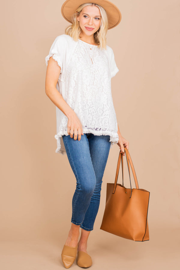 white lace top