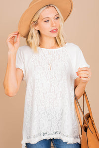 white lace top