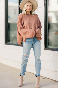 relaxed fit bell sleeve sweater