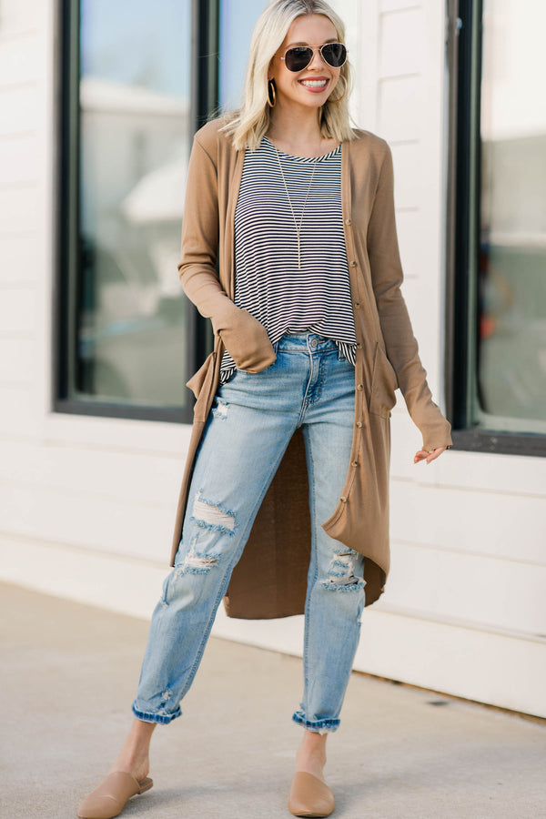 long button down duster cardigan