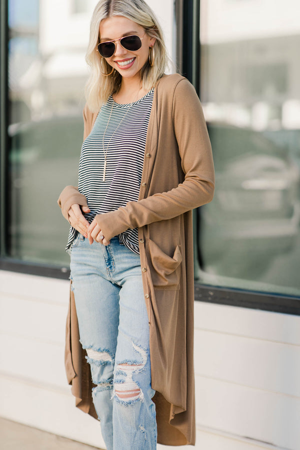 long button down duster cardigan