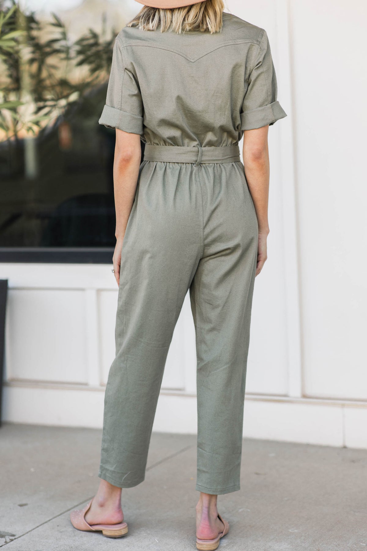 Fun Olive Green Utility Jumpsuit - Trendy Jumpsuits – Shop The Mint