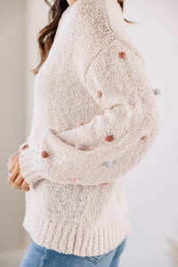 pompom detail sweater