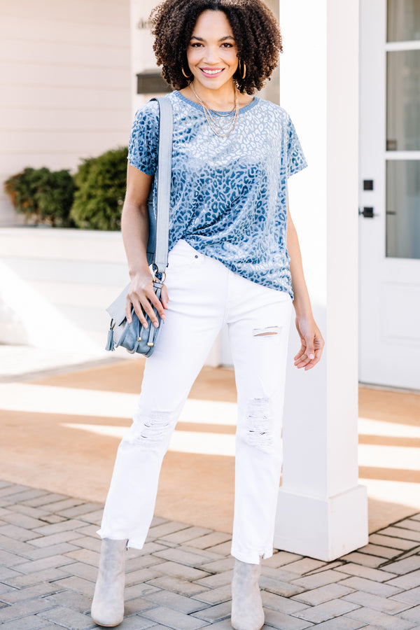 leopard velvet burnout top