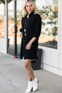 button down spotted dress