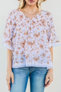 floral short sleeve top