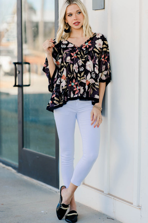 bold floral babydoll top