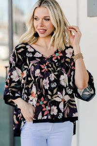 bold floral babydoll top