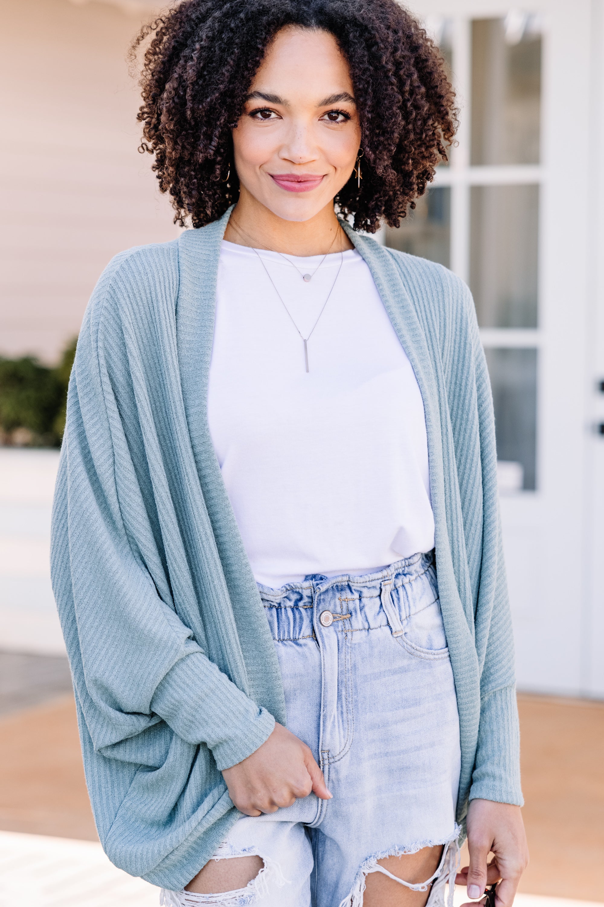 Comfy Sage Green Cardigan Causal CardigansN N N N N Shop