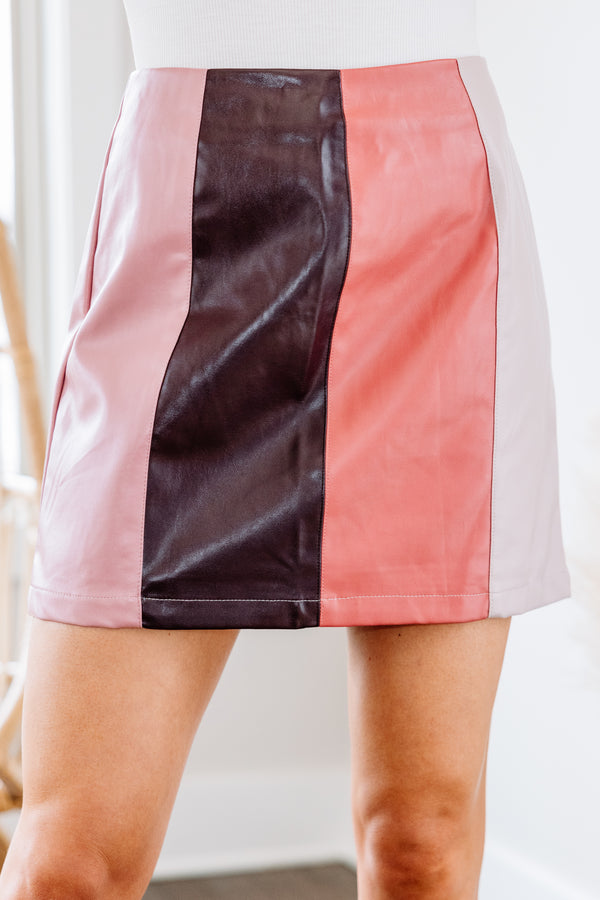 colorblock vegan skirt