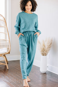 comfy teal pullover