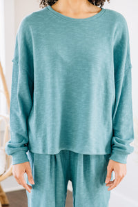 comfy teal pullover