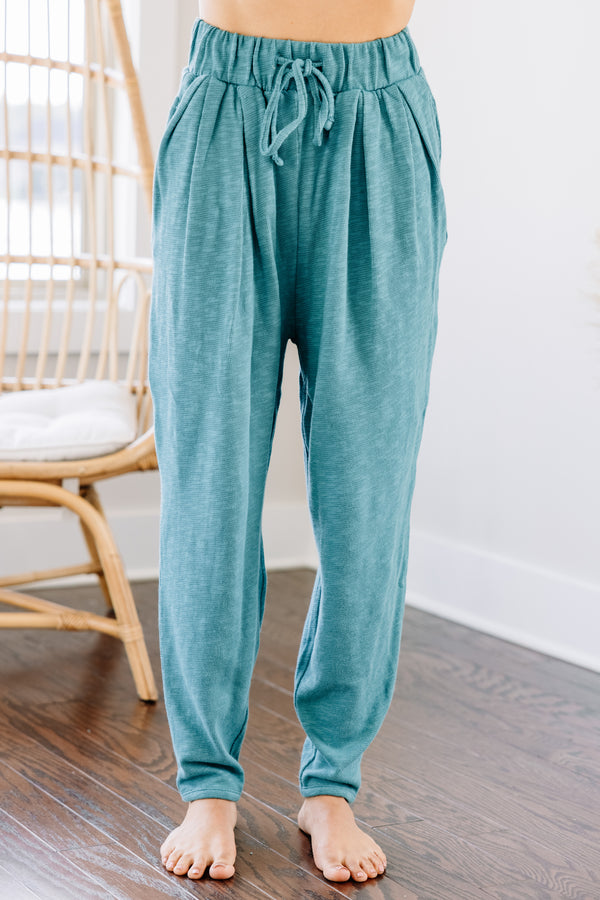 comfy teal joggers