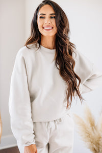 white drop shoulder pullover