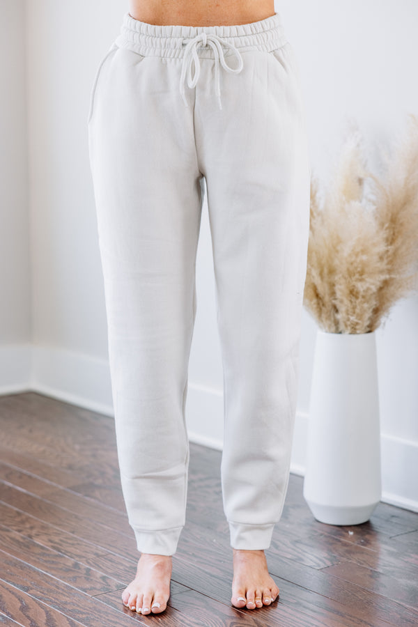 casual white joggers