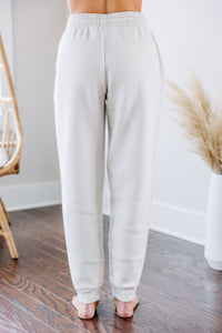 casual white joggers