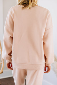 pink drop shoulder pullover