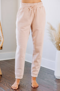 casual pink joggers