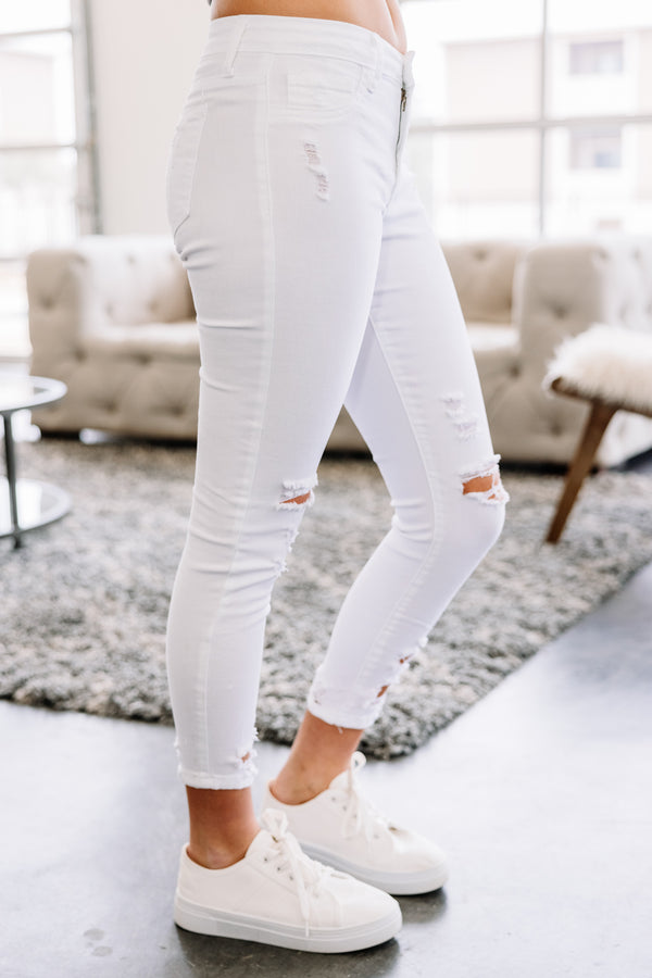 distressing white jeans