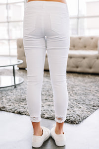 distressing white jeans