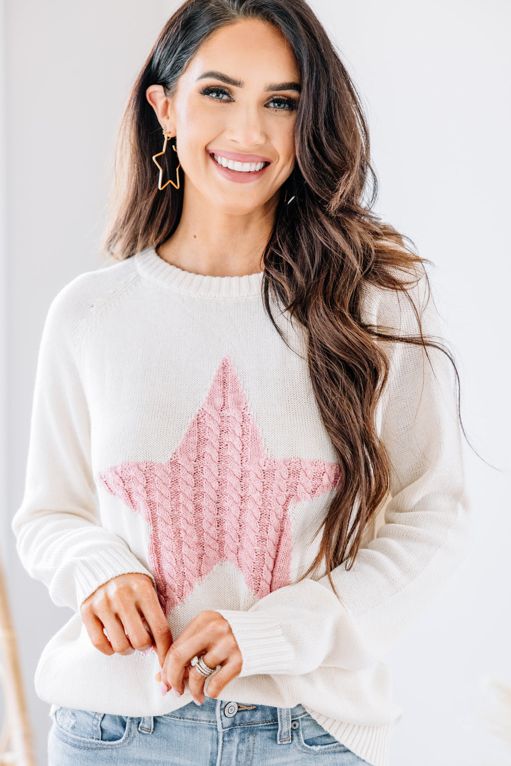 Pink clearance star sweater