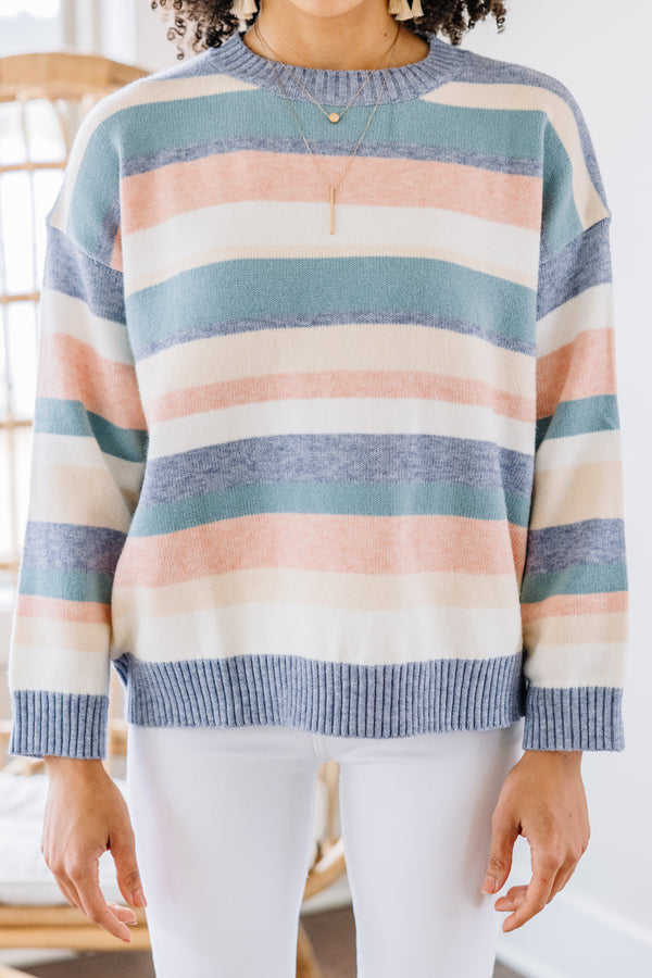 blue striped sweater