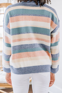 blue striped sweater