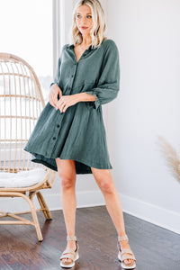 classic solid button down dress