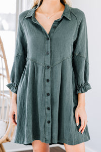 classic solid button down dress