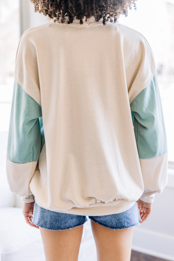 In Your Sights Sage Green Henley Pullover