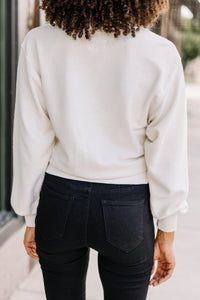white ribbed pullover