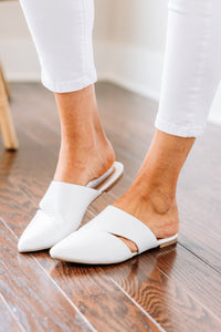 Easy Decisions White Flat Mules